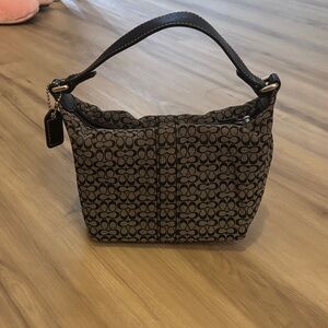 Coach Black and Grey Signature Hobo Bag